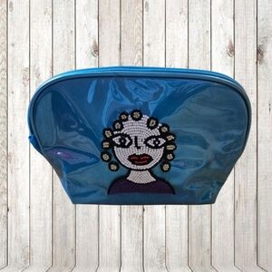 ELISSA BLOOM NY Beaded "ROBIN" Satin Make Up Bag